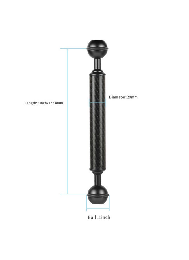 Flying Super Camera Diving Buoyancy Lamp Arm 5/6/7/8/9/10/11/12 Inch Lamp Arm D20mm Buoyancy Arm-Color:Diameter 20mm7 Inch Black
