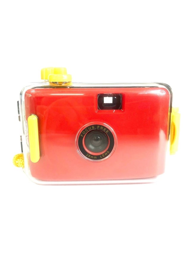 Dark Pink Yellow Shell Ins Film Vintage Film Students Can Take Photos Waterproof Camera For Girls High-looking Gift-Color:Red Yellow Shell