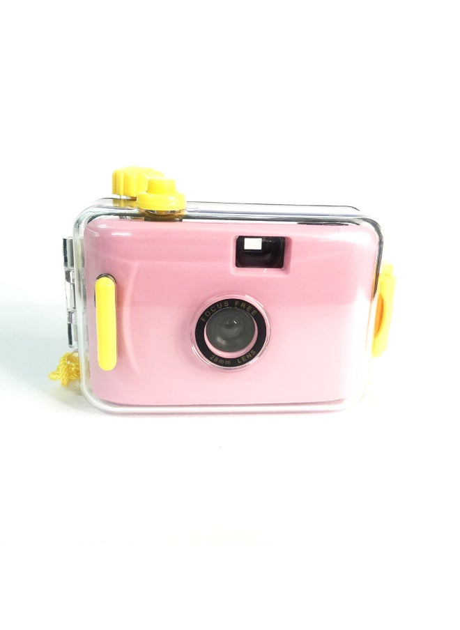 Dark Pink Yellow Shell Ins Film Vintage Film Students Can Take Photos Waterproof Camera For Girls High-looking Gift-Color:Red Yellow Shell