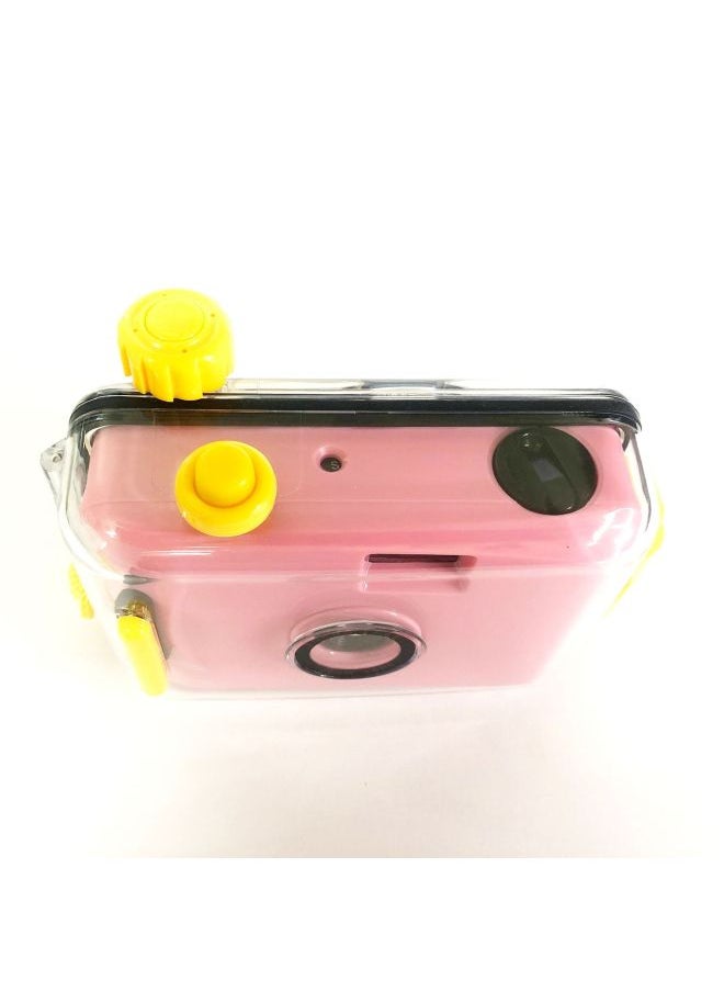 Dark Pink Yellow Shell Ins Film Vintage Film Students Can Take Photos Waterproof Camera For Girls High-looking Gift-Color:Red Yellow Shell