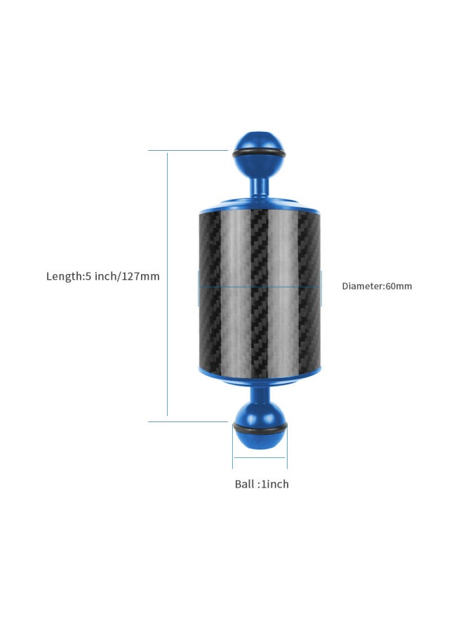 BGNing Upgraded Diving Double Ball Buoyancy Arm D60 Ultra Light Carbon Fiber Dual Handheld And Other Photography Accessories-Color:Blue 5 Inches ]