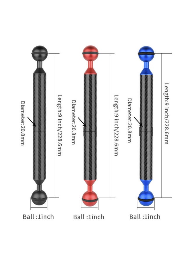 BGNing One Inch Double Ball Head Ultra Light Carbon Fiber Lamp Arm Diameter 20.8mm Diving Extension Accessories-Color:12 