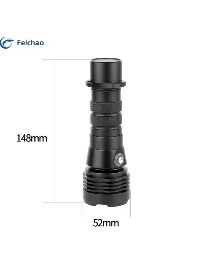 FEICHAO Flying Super High Power Strong Light Diving Flashlight Photography Lighting Supplementary Light Outdoor Adventure Flashlight-Color:Brightness 2000LM One-handed Electric