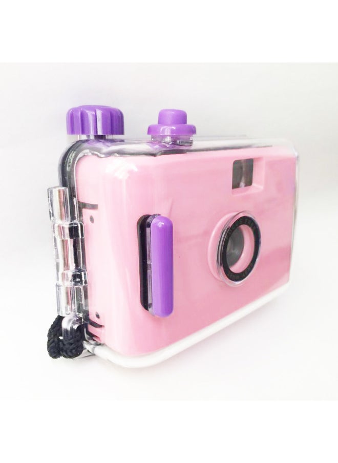 Deep Pink Purple Shell Diving Camera Retro Photography 135 Film Camera Children Fool Camera Multi-time Camera-Color:Deep Pink Shell