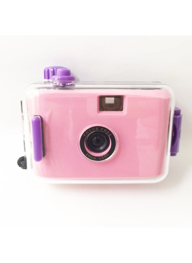 Deep Pink Purple Shell Diving Camera Retro Photography 135 Film Camera Children Fool Camera Multi-time Camera-Color:Deep Pink Shell