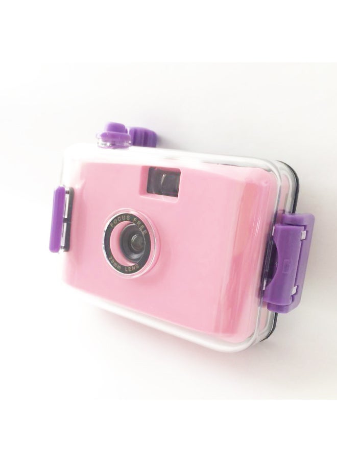 Deep Pink Purple Shell Diving Camera Retro Photography 135 Film Camera Children Fool Camera Multi-time Camera-Color:Deep Pink Shell