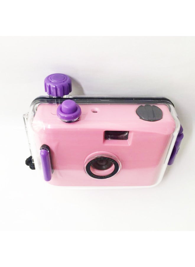 Deep Pink Purple Shell Diving Camera Retro Photography 135 Film Camera Children Fool Camera Multi-time Camera-Color:Deep Pink Shell