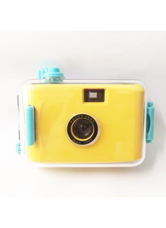 Light Yellow Green Shell Non-disposable 135 Film Fool Film Film Camera Retro Portable Same Style-Color:Light Yellow Blue Shell