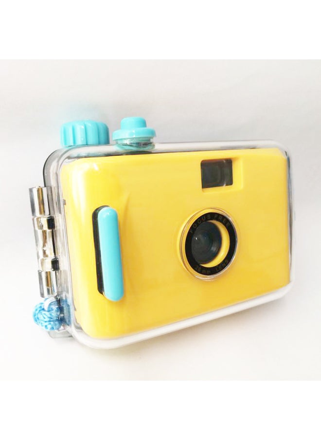 Light Yellow Green Shell Non-disposable 135 Film Fool Film Film Camera Retro Portable Same Style-Color:Light Yellow Blue Shell