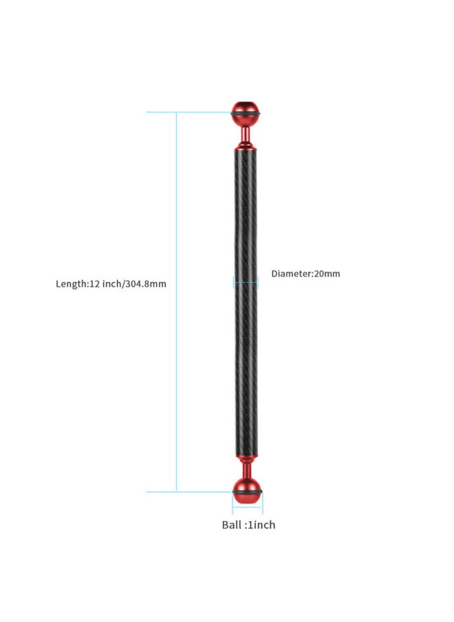Flying Super Camera Diving Buoyancy Lamp Arm 5/6/7/8/9/10/11/12 Inch Lamp Arm D20mm Buoyancy Arm-Color:Diameter 20mm12 Inch Red