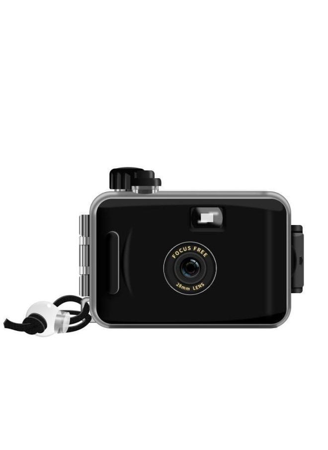 Film Camera Ins Retro Film Camera Non Disposable Waterproof Fool Camera Student Creative Photography Gift-Color:Black_official Standard