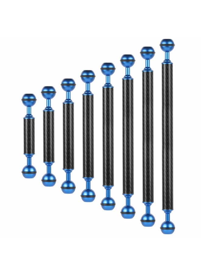 XINTE D20mm 5-12 Inch Long Carbon Fiber Extension Ball Head Lamp Arm Diving Photography Accessories-Color:10-inch-Blue
