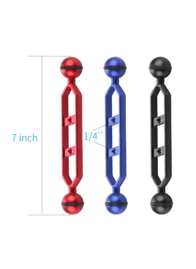 XINTE CNC Aluminum Alloy Diving Photography Fill Light Arm Accessories Ball Head Lamp Arm 5/7/9/11 Inch-Color:7-inch-Blue