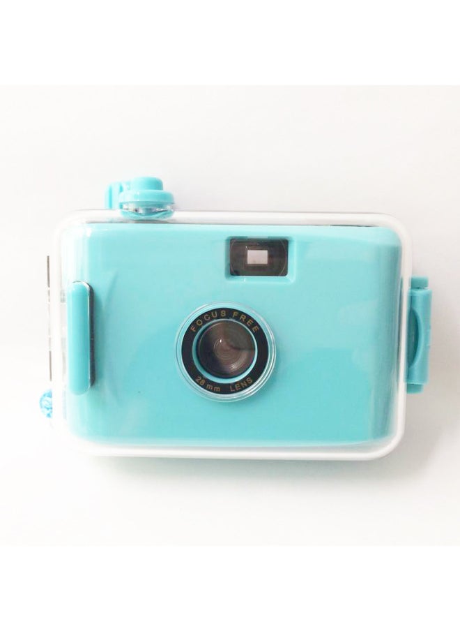35MM Film Film Camera Korean Waterproof Camera Fixed * System Fool Camera Picture Surface Printing Non-card-Color:White Green Shell