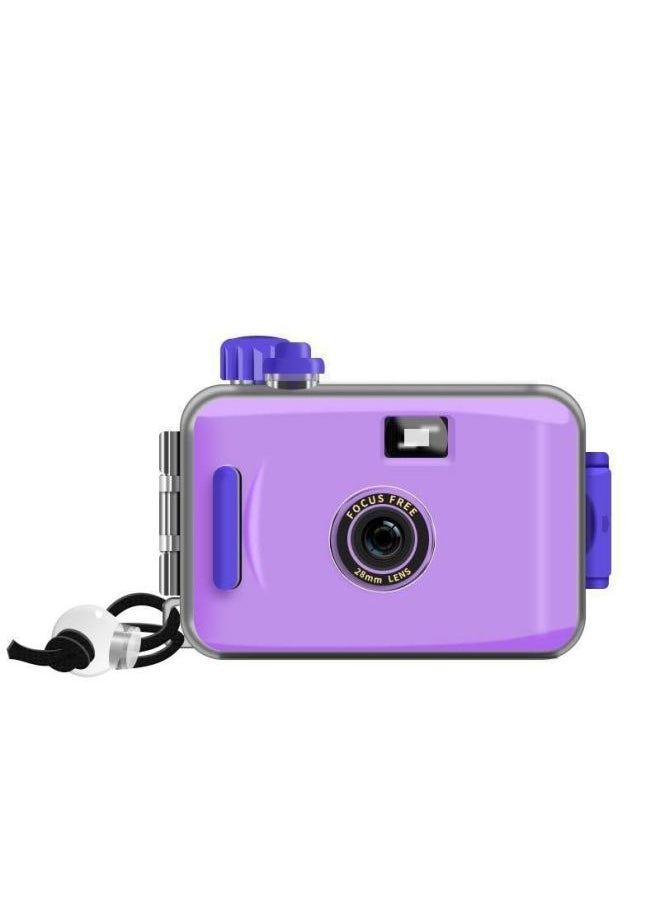 Film Camera Ins Retro Film Camera Non Disposable Waterproof Fool Camera Student Creative Photography Gift-Color:Purple_package 2 (18 Color Film)