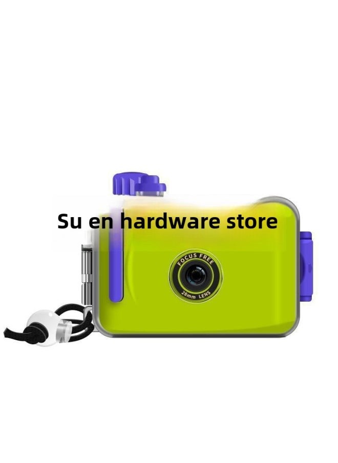 Film Camera Ins Retro Film Camera Non-disposable Waterproof Fool Camera Student Creative Photography Gift-Color:White Pink_official Standard
