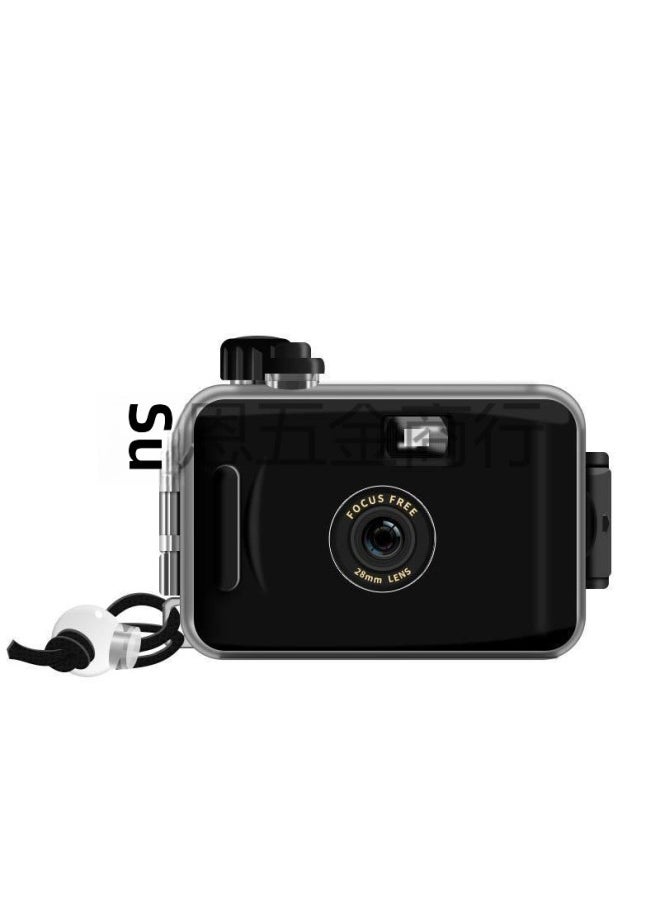 Film Camera Ins Retro Film Camera Non-disposable Waterproof Fool Camera Student Creative Photography Gift-Color:White Pink_official Standard
