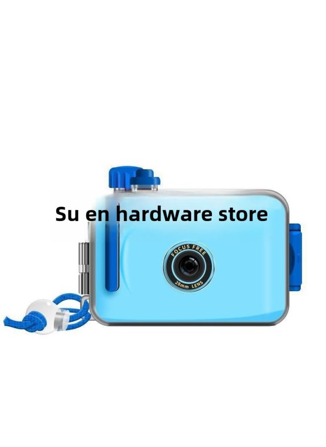 Film Camera Ins Retro Film Camera Non-disposable Waterproof Fool Camera Student Creative Photography Gift-Color:White Pink_official Standard