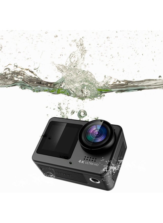 Bare Metal Waterproof 4K30FPS Hd Touch Dual Screen Sports Camera-Color:500-999