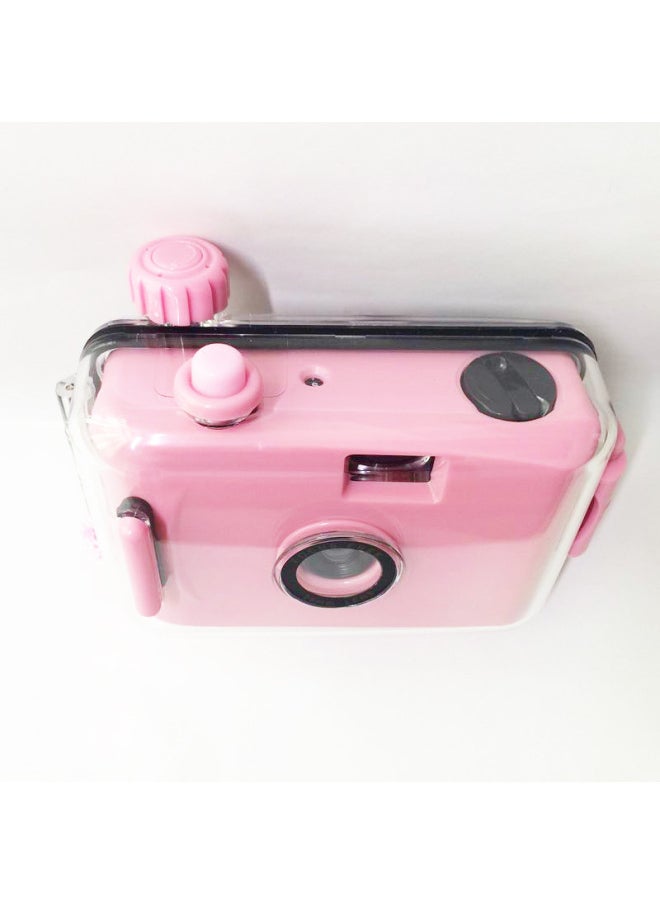 Deep Powder Powder Shell Fool Camera Art Retro Film Machine Can Be Changed Film Students Entry Creative Birthday Gift-Color:Dark Pink Black Shell