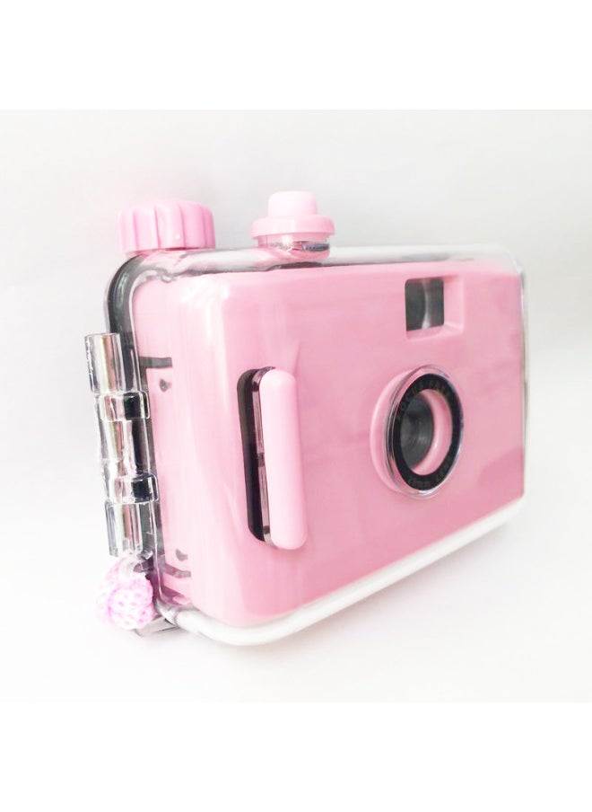 Deep Powder Powder Shell Fool Camera Art Retro Film Machine Can Be Changed Film Students Entry Creative Birthday Gift-Color:Dark Pink Black Shell