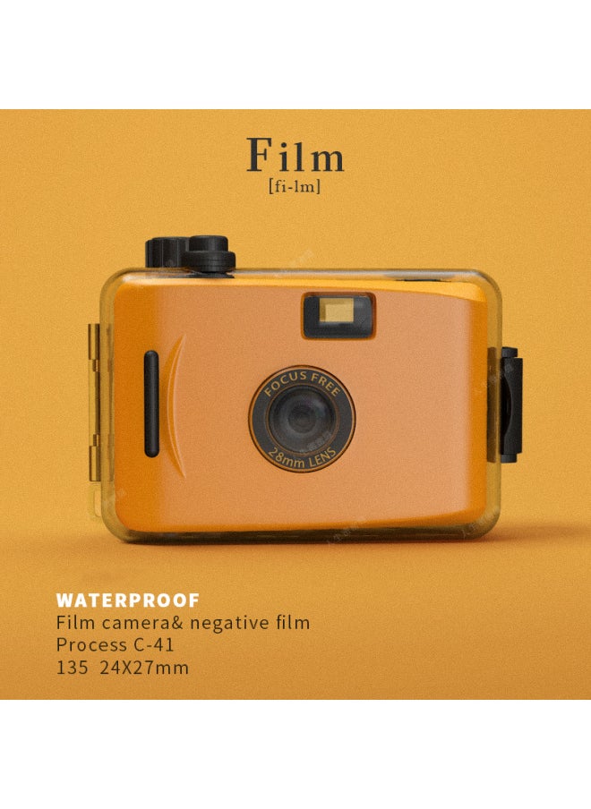 Birthday Gift Girl's Non-Pariot Camera Film Fool Retro Film Children's Entry-Level Tanabata Valentine's Day-Color:Film--orange Black Shell_limited Edition-package 1 Gift Box (with 12 Movie Film)