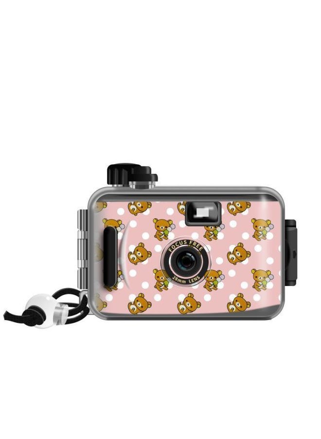 Film Camera Ins Retro Film Camera Non-disposable Waterproof Fool Camera Student Creative Photography Gift-Color:Little Bear_official Standard