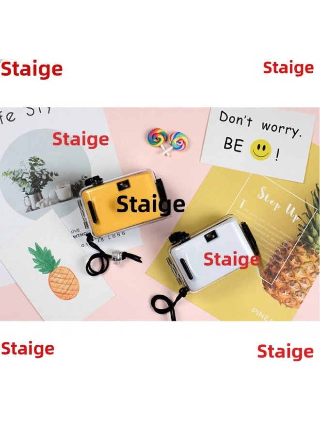 Film Camera Ins Retro Film Camera Non Disposable Waterproof Fool Camera Student Creative Photography Gift-Color:Little Ding Dong_package 1 (18 Black And White Films)