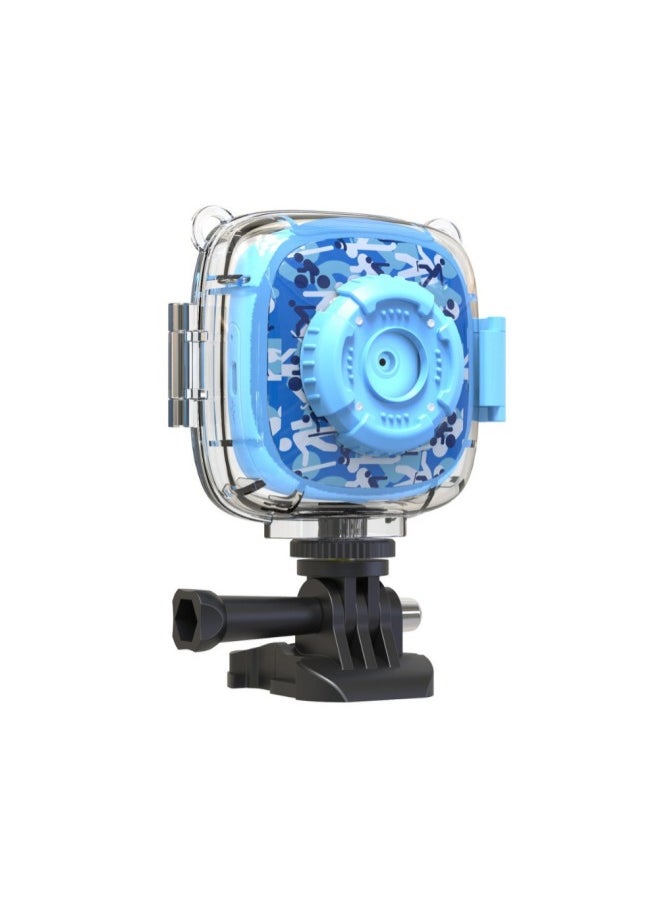 Explosions Children's Camera Riding Sports DV Camera 1080P HD Waterproof Anti-drop Camera Camera-Color:sky Blue
