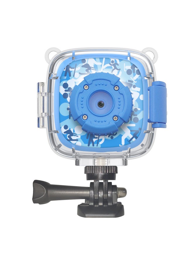 Explosions Children's Camera Riding Sports DV Camera 1080P HD Waterproof Anti-drop Camera Camera-Color:sky Blue