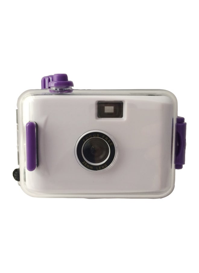 Gift Film Camera Can Be Set * Picture 35MM Retro Waterproof Film Fool Camera Manual Children Dive-Color:White Purple Shell