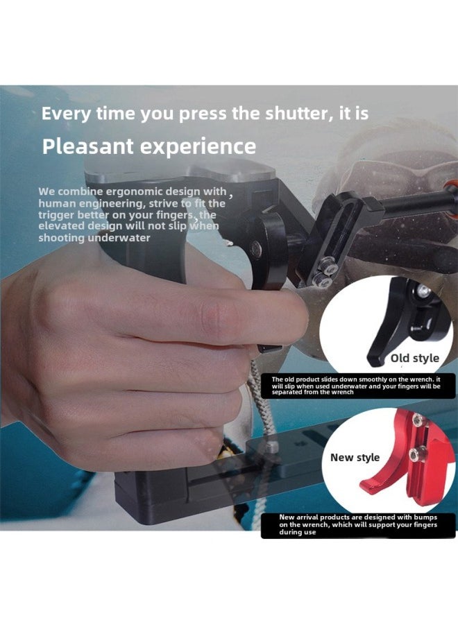 XINTE Adjustable Shutter Extension Rod Diving Camera Bracket Accessories Sports Camera Photography Accessories-Color:Black