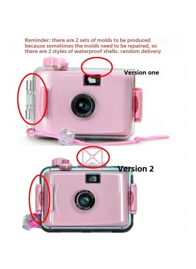 One-piece Hot Waterproof Camera Retro Film Camera 135 Color Cartoon Cute Gift Camera-Color:Red