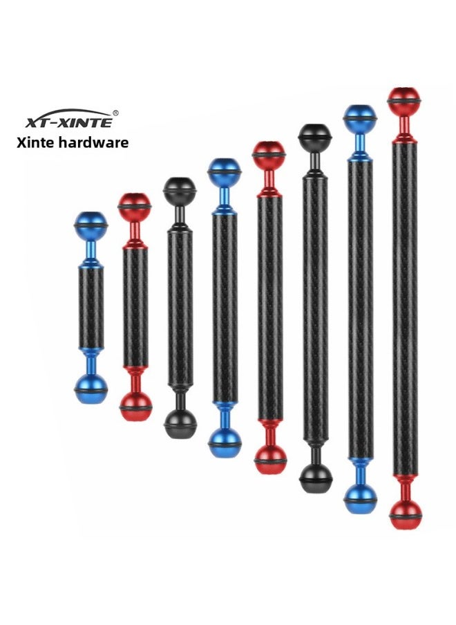 XINTE D20mm 5-12 Inch Long Carbon Fiber Extension Ball Head Lamp Arm Diving Photography Accessories-Color:7-inch-Black