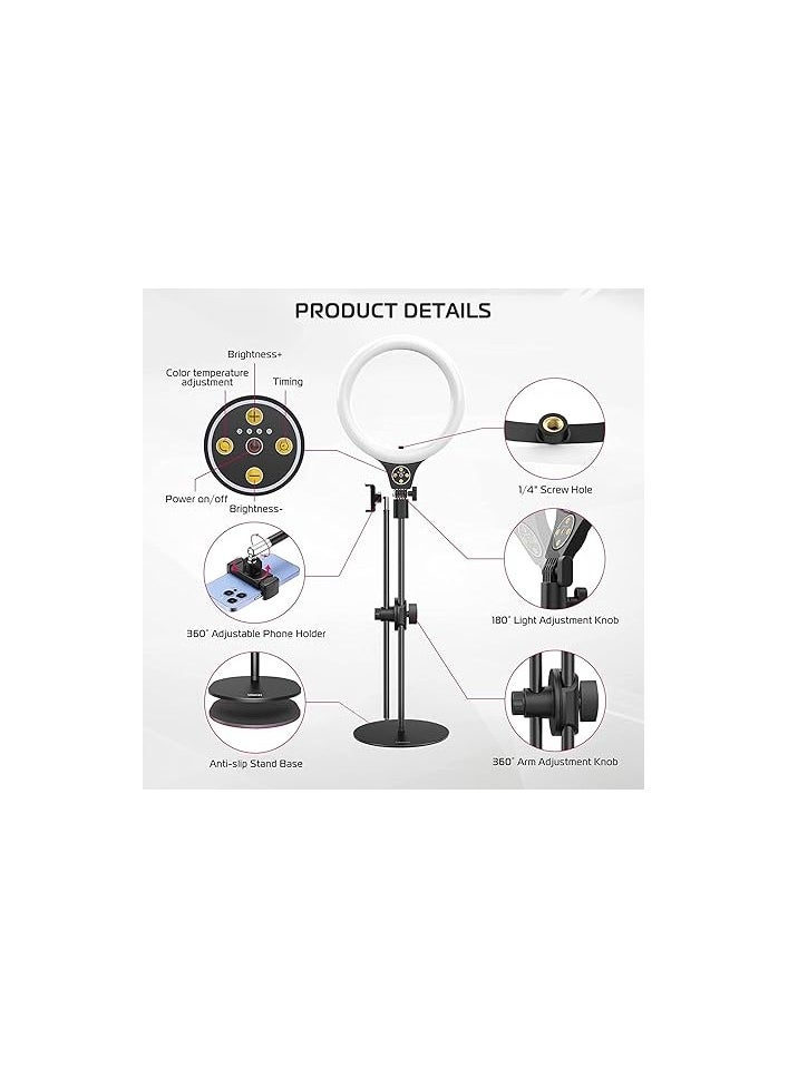 Ring Light Desk with Horizontal Boom Arm, 10
