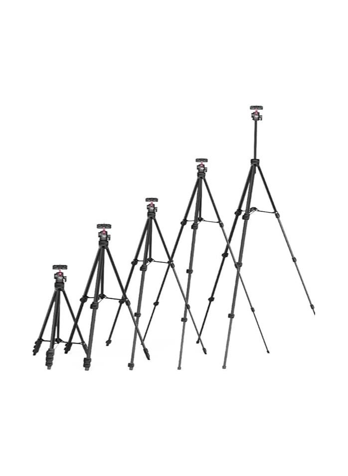 ULANZI 2 in 1 Camera Phone Video Tripod - TT51 Portable Tripod Stand I 360° Rotable Ball Head I Hidden Cold Shoe Phone Holder I 600g Lightweigt I 1.38m/51in Long I 5 Section Extenable Vlog Tripod