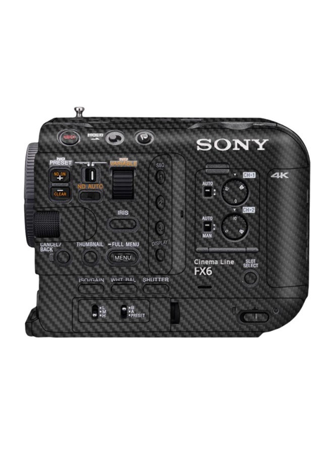 Walking Donkey Suitable For Sony FX6 Body Camera Protection Film Fx6 Protective Film Sticker Cartoon Color Leather-Color:Carbon Fiber Black