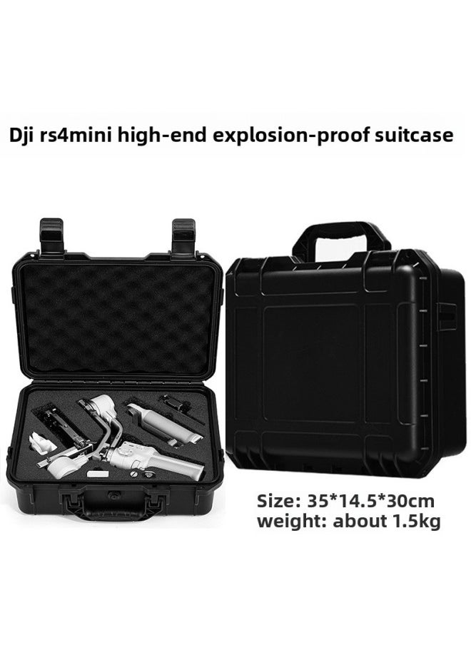 Suitable For DJI RS4mini Explosion-proof Box Such As Shadow Rs4mini Safety Waterproof Box Stabilizer Outdoor Suitcase-Color:Black-Size:30/35/14.5
