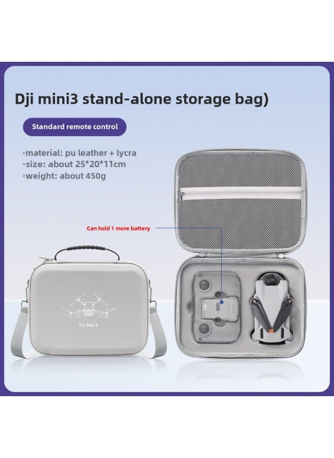 Suitable For DJI Dajiang Mini3pro Storage Bag Mini3 Universal Portable Bag Shoulder Bag Crossbody Waterproof Accessories Box-Color:mini3 Single Machine Without Screen (high-end Leather)-Size:30*23.5*8.5cm