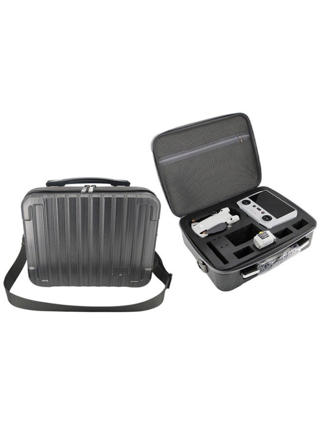 For DJI For DJImini4pro UAV Portable Portable Anti-seismic Toolbox PC Hard Shell Storage Box Messenger Bag-Color:Applicable To Mini3pro (brushed Silver Shoulder Strap Model)-Size:33*26*15cm