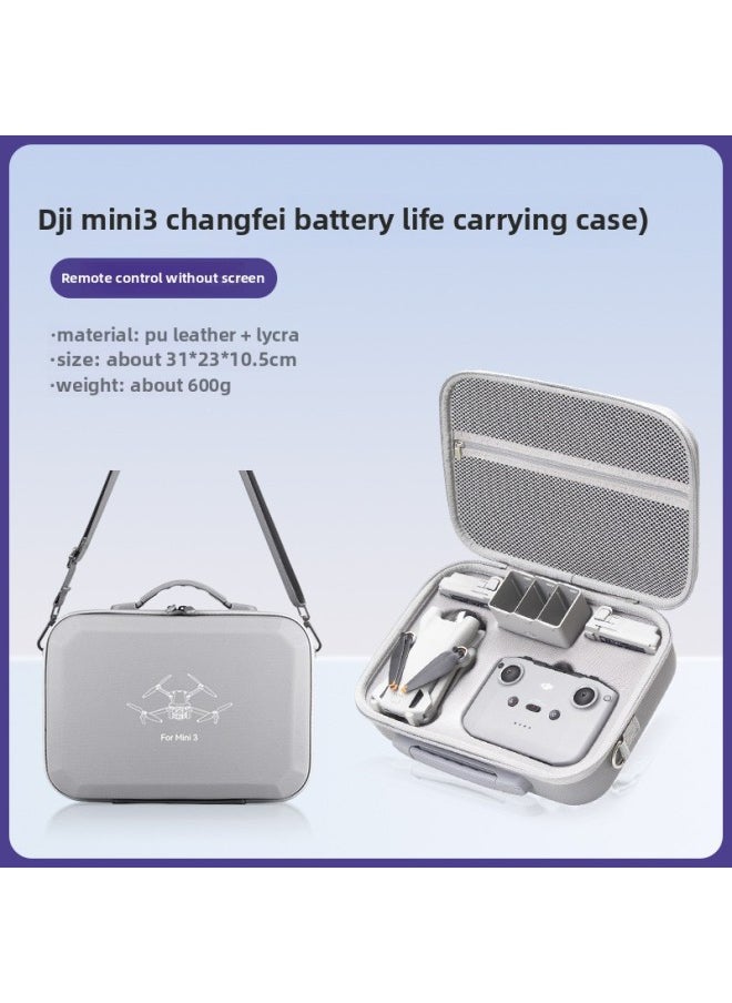 Suitable For DJI Dajiang Mini3pro Storage Bag Mini3 Universal Portable Bag Shoulder Bag Crossbody Waterproof Accessories Box-Color:mini3 Changfei Cover Without Screen (high-end Leather)-Size:30*23.5*8.5cm