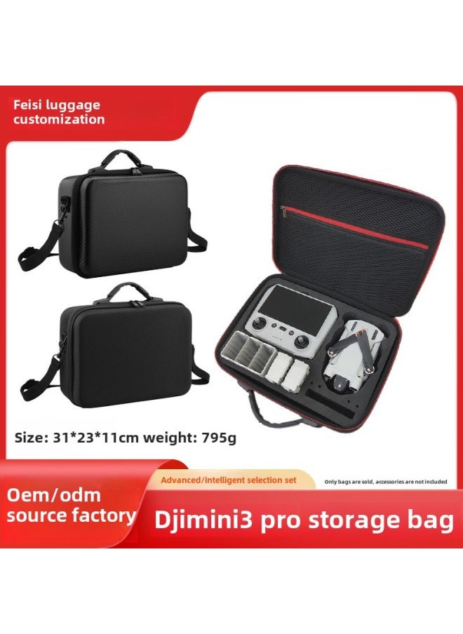 For DJI Dajiang Mini3Pro UAV Bag Digital Aerial Photography Shoulder Crossbody Portable Mini3 UAV Storage Bag-Color:Pc Hard Shell Suitcase (black Shoulder Strap Model)-Size:According To Picture Size