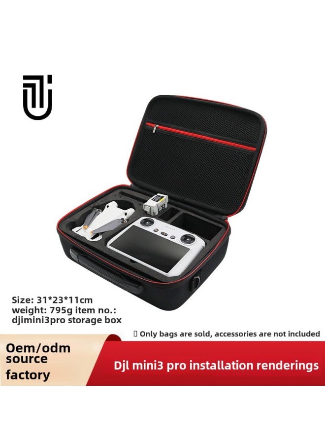 For DJI Dajiang Mini3Pro UAV Bag Digital Aerial Photography Shoulder Crossbody Portable Mini3 UAV Storage Bag-Color:Pc Hard Shell Suitcase (black Shoulder Strap Model)-Size:According To Picture Size