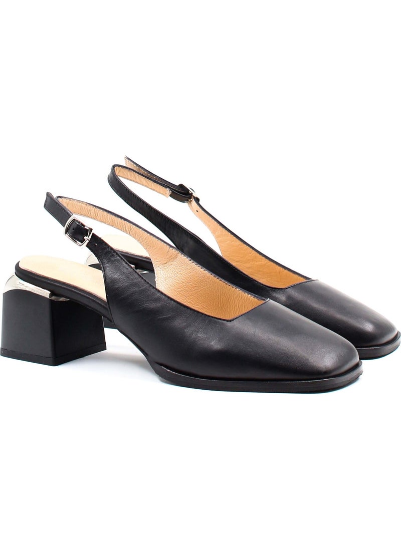 Leather Women's Thick Heeled Shoes 010ZA8558