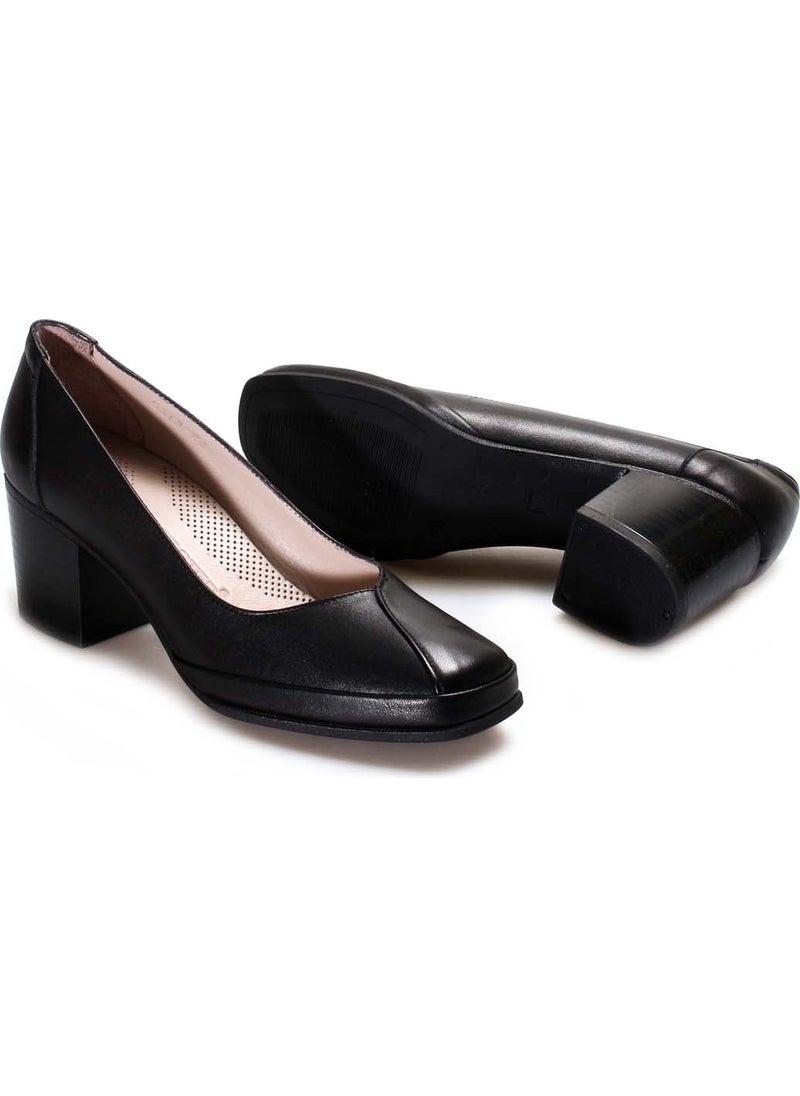 Genuine Leather Women's Chunky Heel Shoes 889za5313