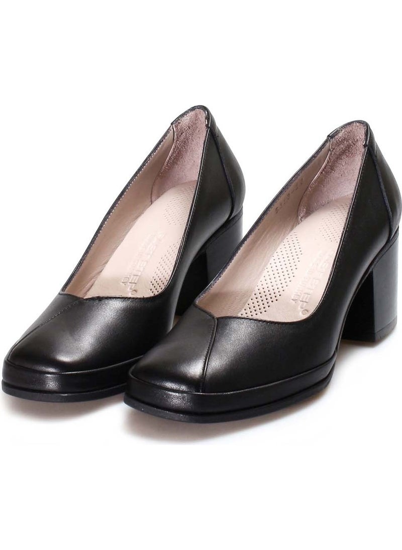Genuine Leather Women's Chunky Heel Shoes 889za5313