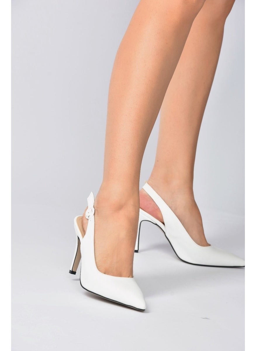 White Pointed Toe Women's Heeled Shoes K404910309