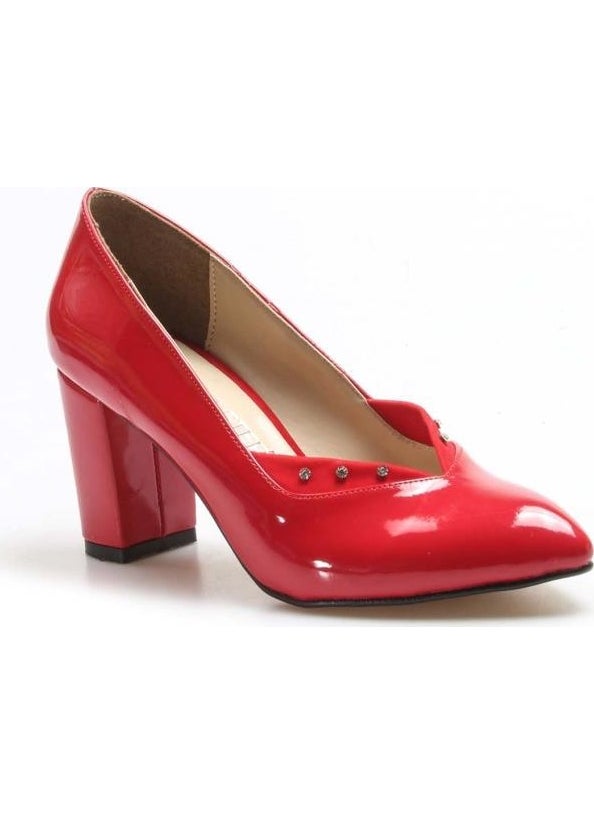 Women's Red Patent Leather High Heel Shoes 961za556