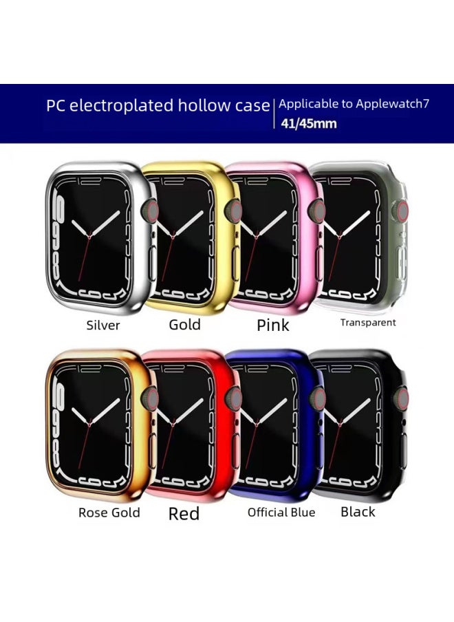 Suitable For Iwatch10 Generation Electroplated Half Pack S10 Apple 360 Watch PC Protective Shell Frame 46 Scratch-resistant And Drop-resistant-Color:Silver-Appearance Size:iWatch 45mm Universal