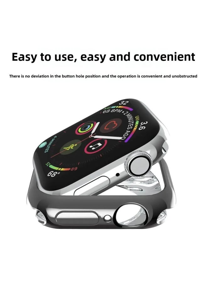 Apple Watch Protective Case Full Coverage Electroplated TPU Anti-Fall Protective Soft Shell Suitable For Apple Watch 98/7/SE/6/5-Color:Pink-Exterior Dimension:S10 Generation 46mm